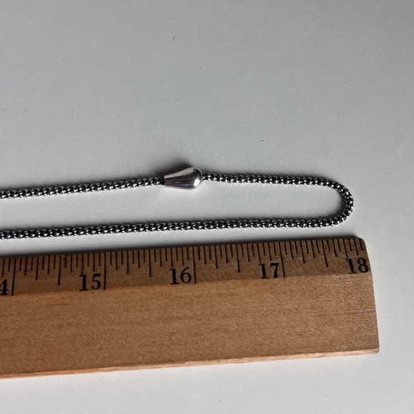 Vintage Michael Dawkins toggle sterling silver 36" necklace, caviar and oblong - Picture 10 of 16